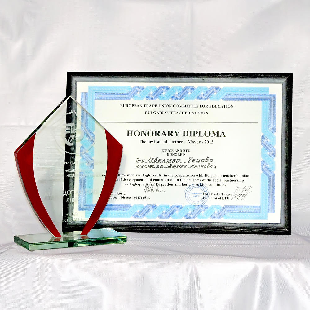 Награда за най-добър социален партньор-кмет на 2013 година